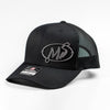 Gorras personalizadas con insignia de empresa y logotipo: gorra de camionero de malla negra, diseño de acero inoxidable en relieve