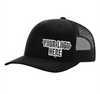 Gorras personalizadas con insignia de empresa y logotipo: gorra de camionero de malla negra, diseño de acero inoxidable en relieve