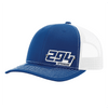 Gorra con número de motocross - Azul con malla blanca