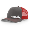 Gorra Detroit Skyline - Color carbón con malla roja